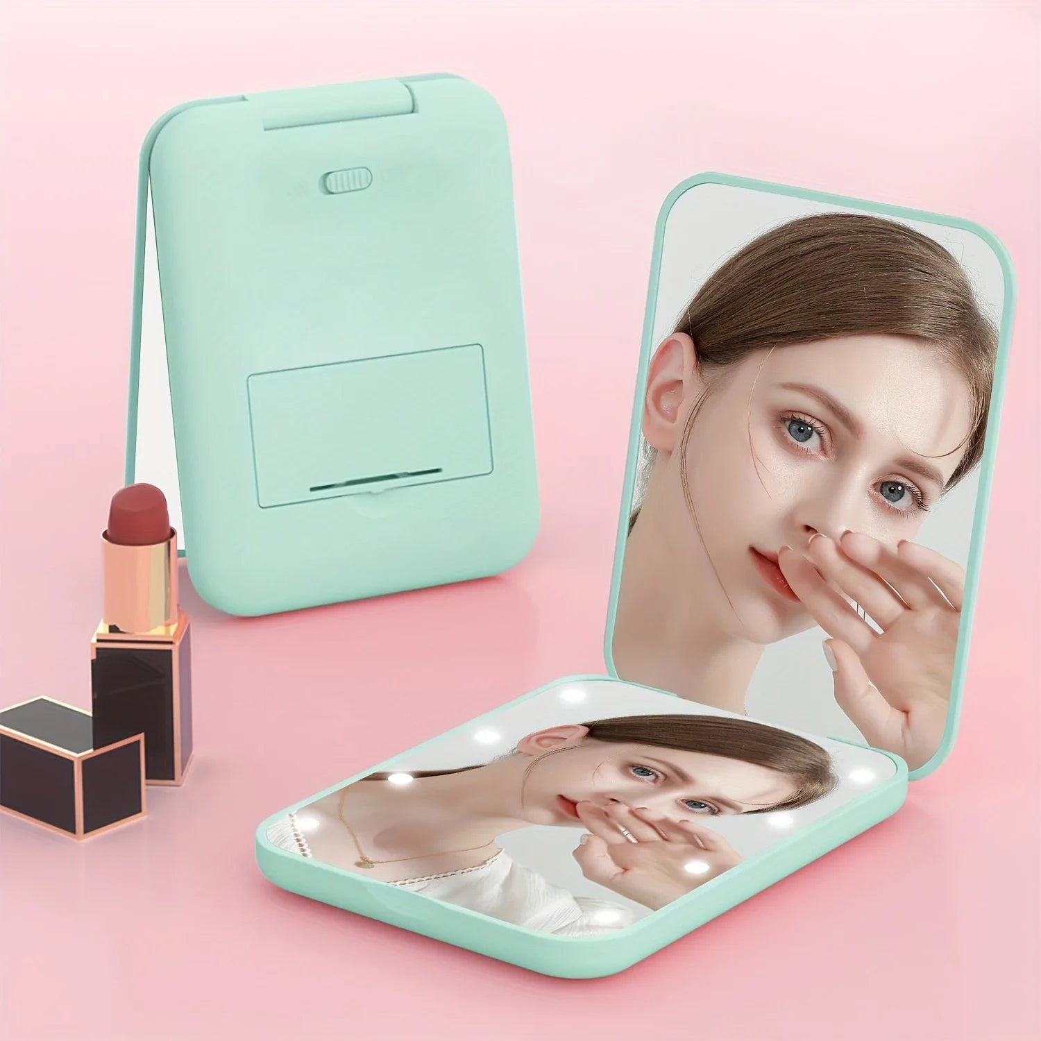 GlowMirror - mini Compact LED Mirror