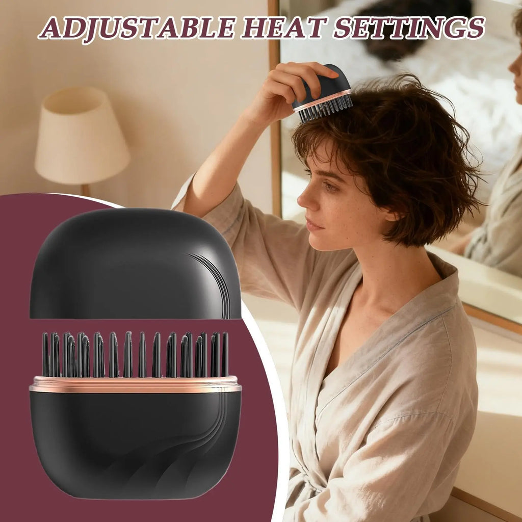 mini cordless hair straightener brush