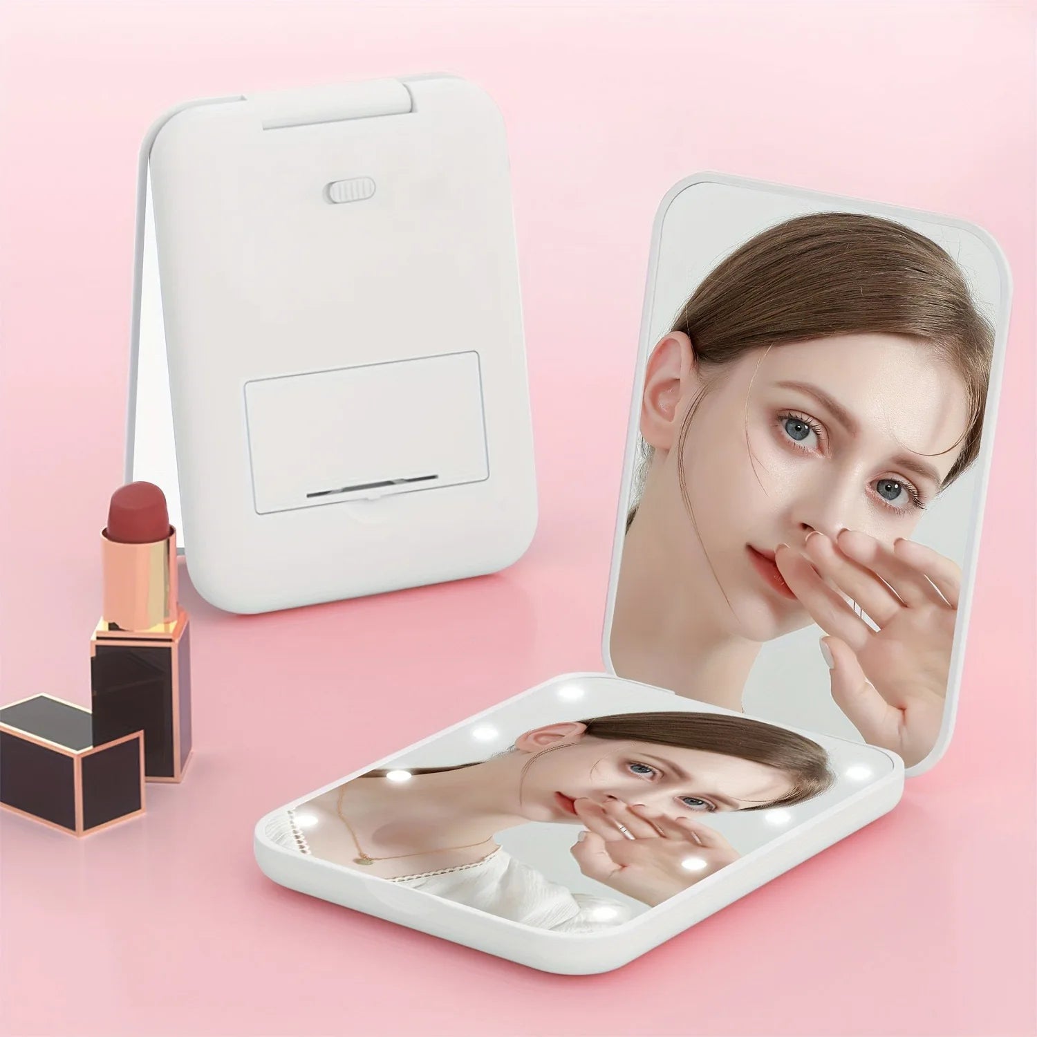 GlowMirror - mini Compact LED Mirror