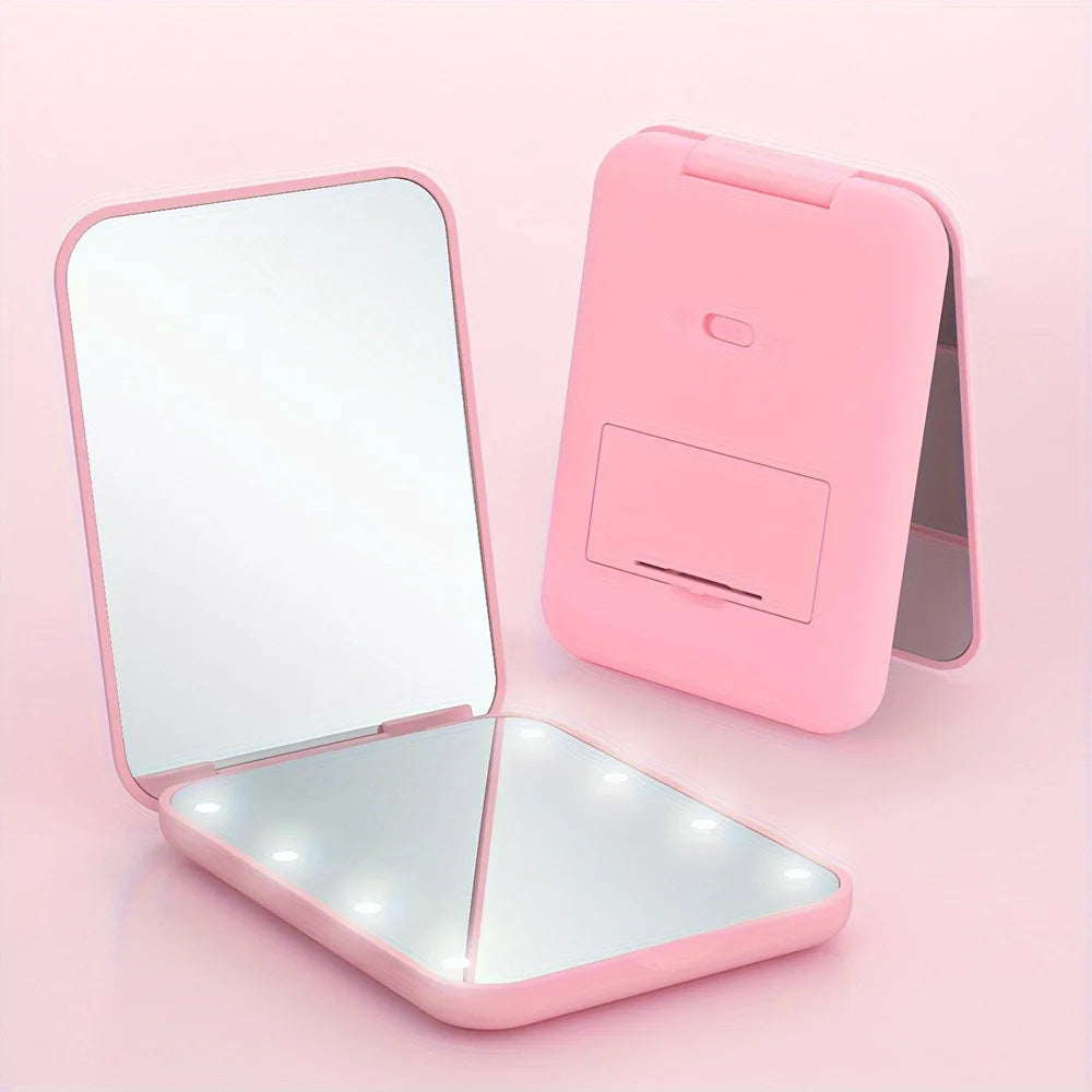 GlowMirror - mini Compact LED Mirror