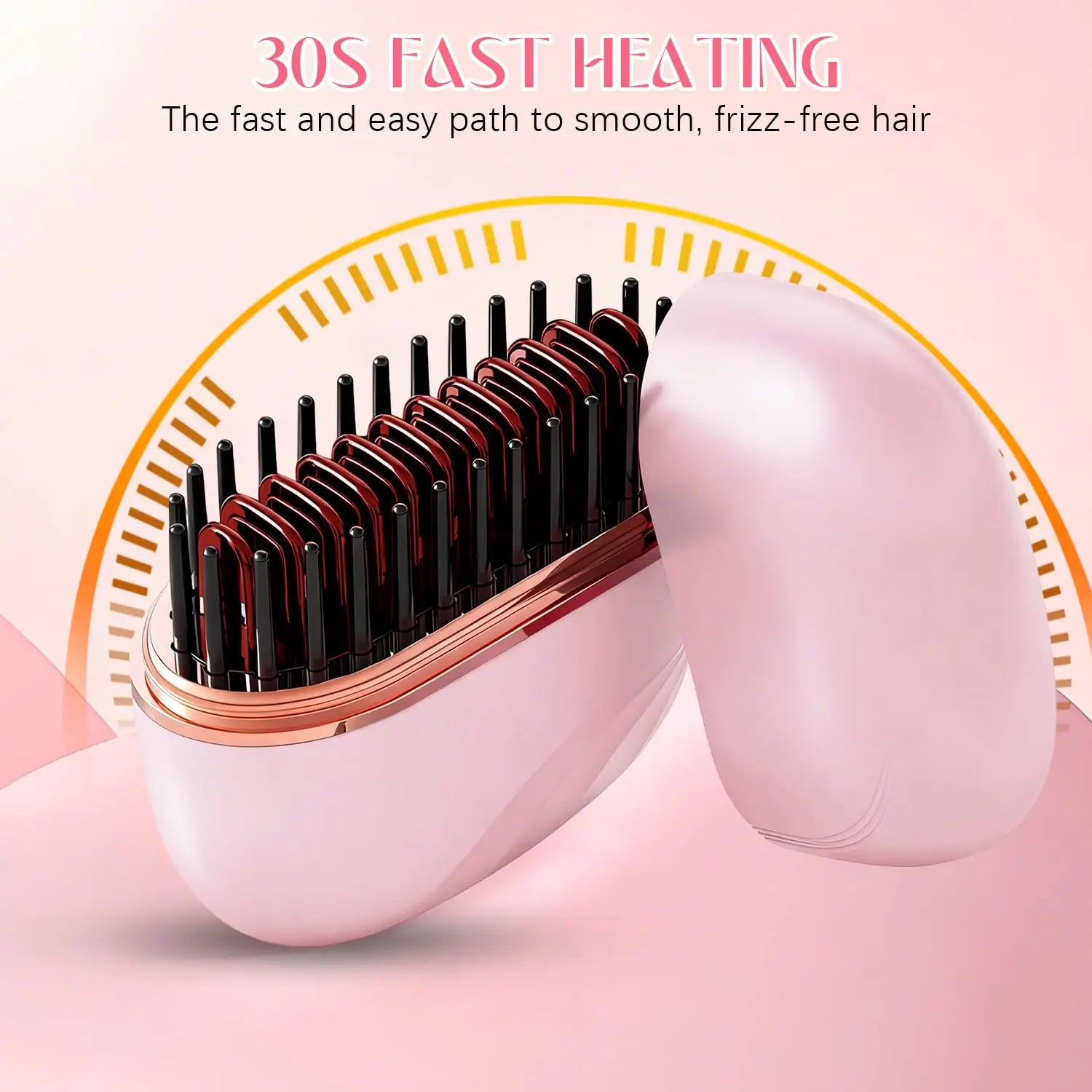 mini cordless hair straightener brush